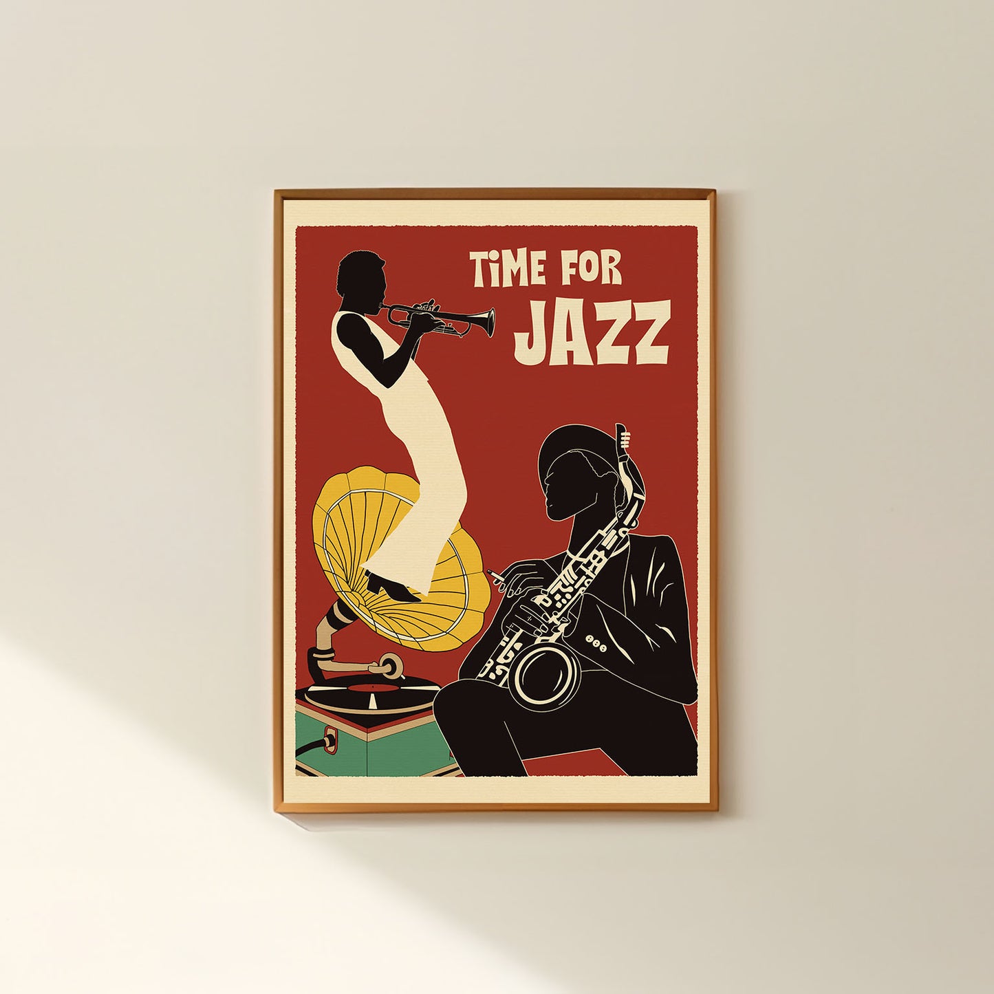 Music-inspired wall art vintage jazz poster vinyl record for  retro home decor 